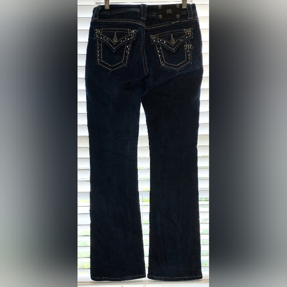 Miss Me Easy Boot JE5663EL Dark Wash Bejeweled Pocket Jeans NWOT - Picture 7 of 10